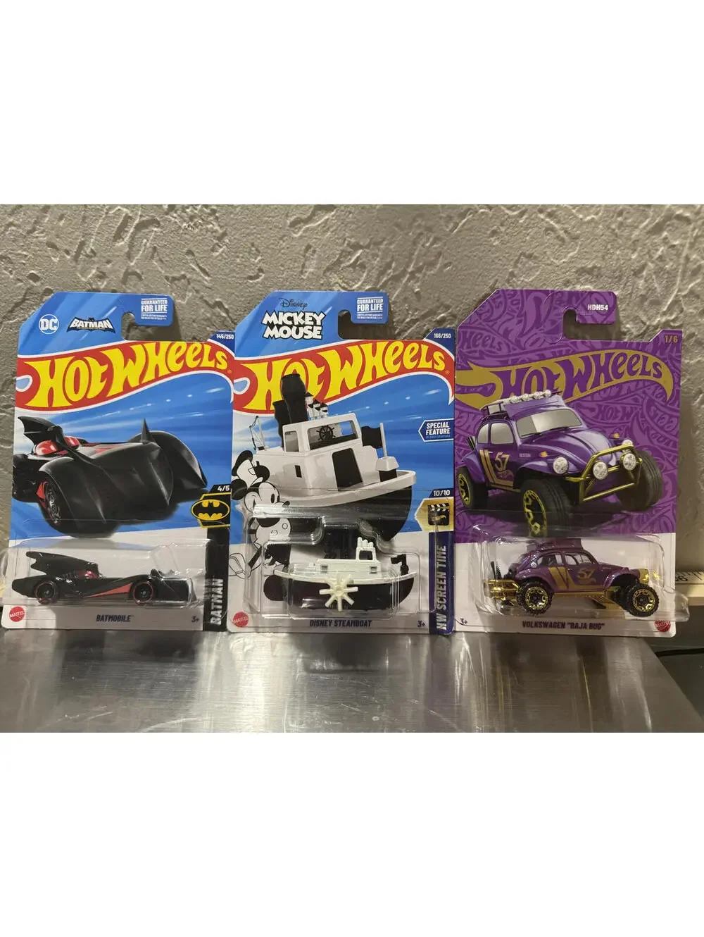 Hot Wheels Collectible Die-Cast Cars - Batmobile, Mickey Steamboat, Volkswagen '